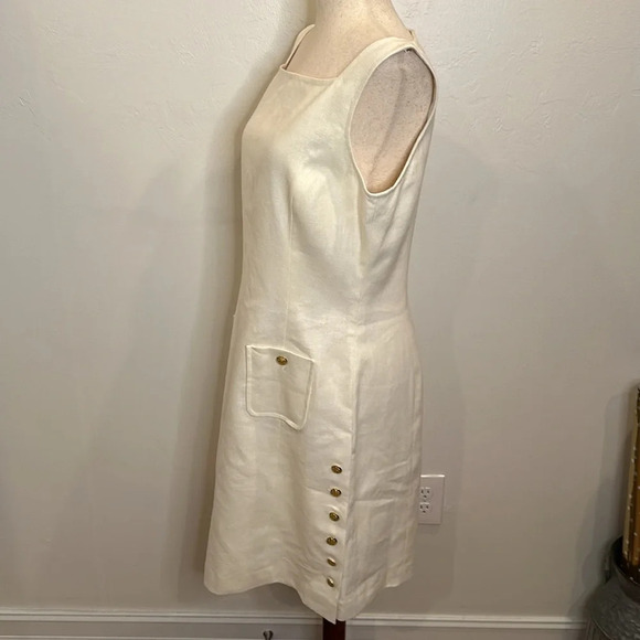 RALPH LAUREN LINEN/COTTON CLASSIC DRESS GOLD BUTTON DETAILS PATCH POCKETS 10 - Picture 4 of 8